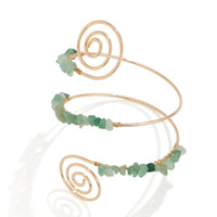 Thumbnail for Boho Geometric Spiral Natural Turquoise Stone Arm Cuff