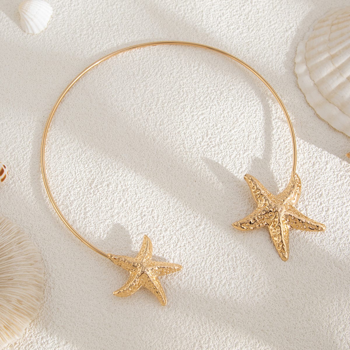 Boho Gold Silver Plated Starfish Collar Necklace - ArtGalleryZen