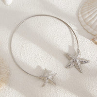 Thumbnail for Boho Gold Silver Plated Starfish Collar Necklace - ArtGalleryZen