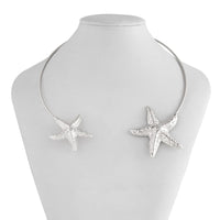 Thumbnail for Boho Gold Silver Plated Starfish Collar Necklace - ArtGalleryZen