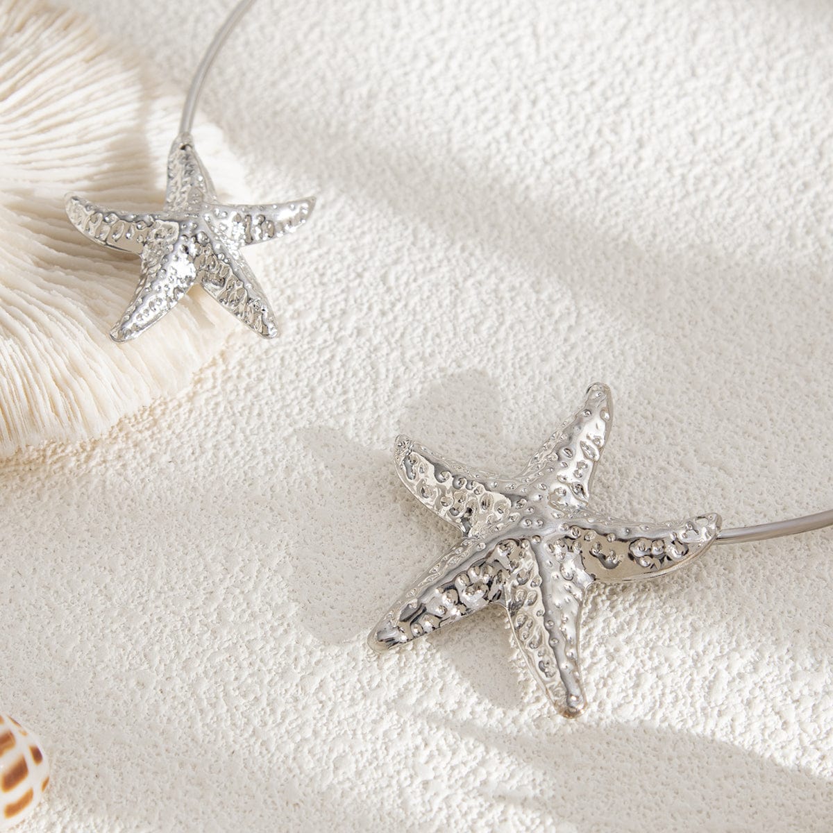Boho Gold Silver Plated Starfish Collar Necklace - ArtGalleryZen