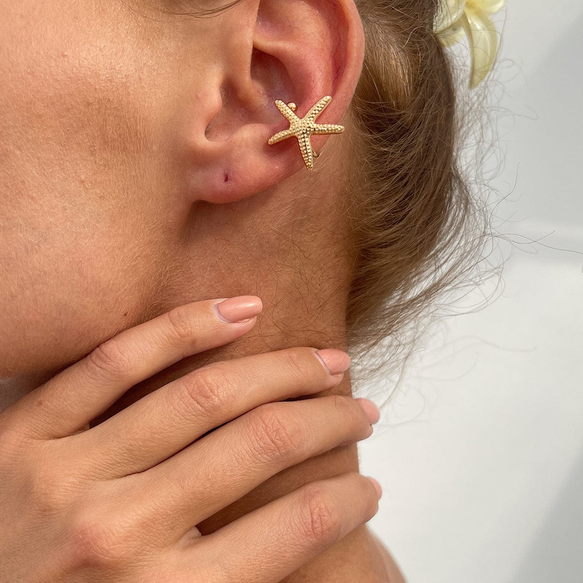Boho Gold Silver Plated Starfish Ear Cuff Earring - ArtGalleryZen