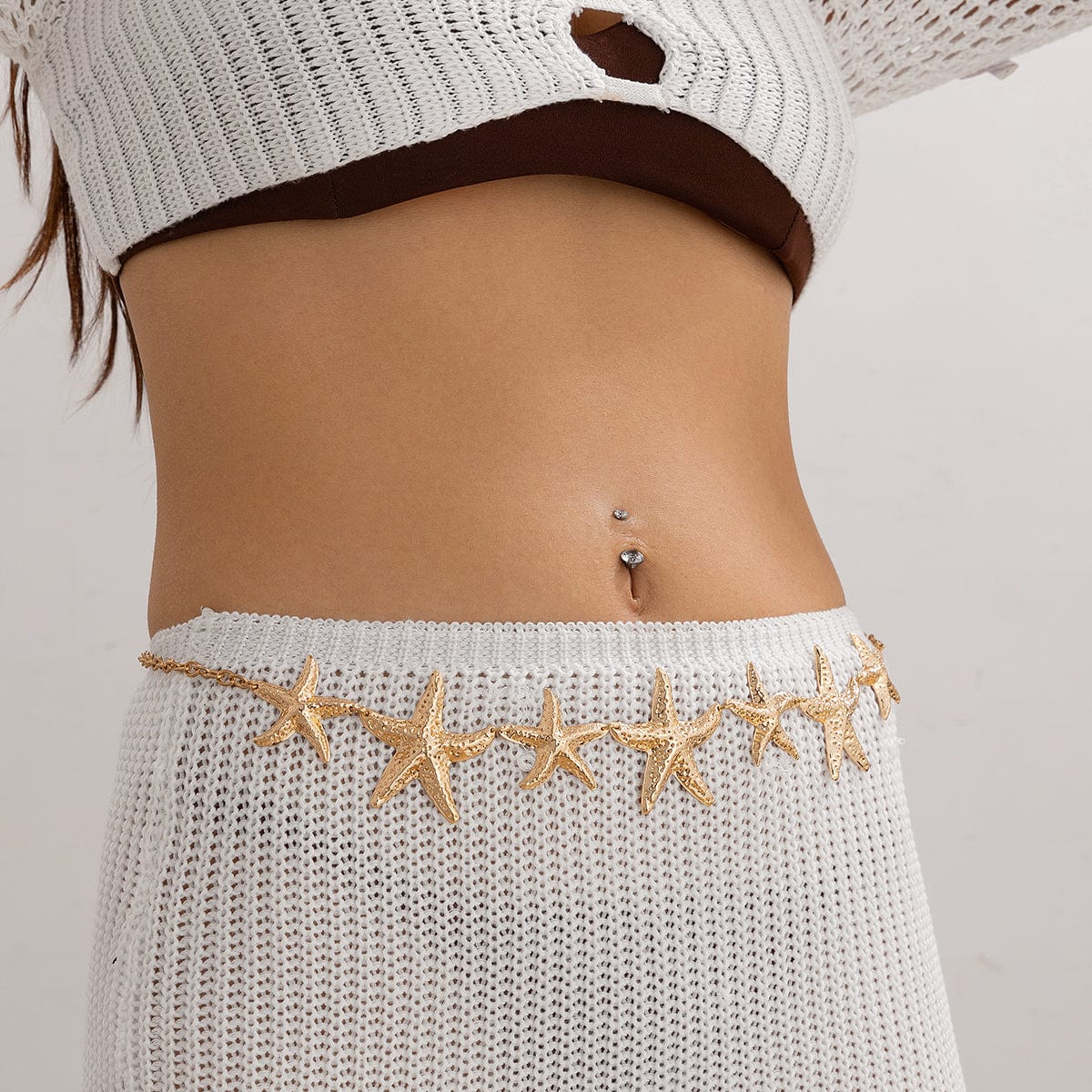 Boho Gold Silver Plated Starfish Waist Chain