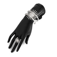 Thumbnail for Boho Gold Silver Plated Sun Open Ring Bangle Bracelet Set - ArtGalleryZen
