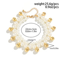 Thumbnail for Boho Gold Silver Tone Ball Tassel Pearl Chain Anklet - ArtGalleryZen