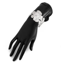 Thumbnail for Boho Gold Silver Tone Chunky Flower Bangle Bracelet - ArtGalleryZen