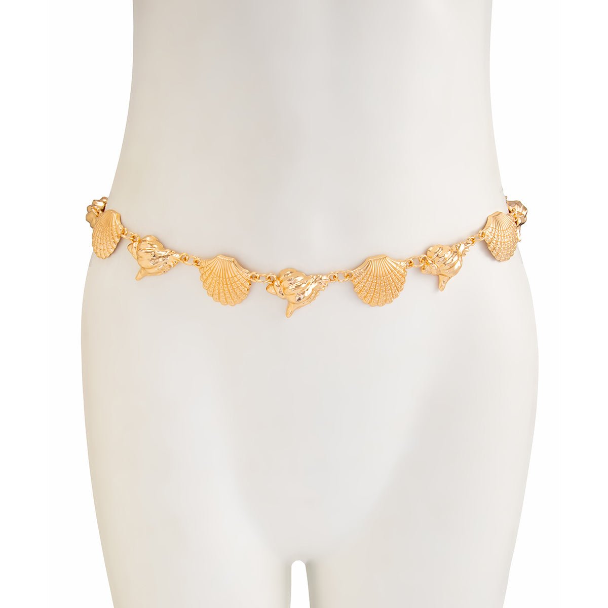 Boho Gold Silver Tone Conch Shell Waist Chain - ArtGalleryZen