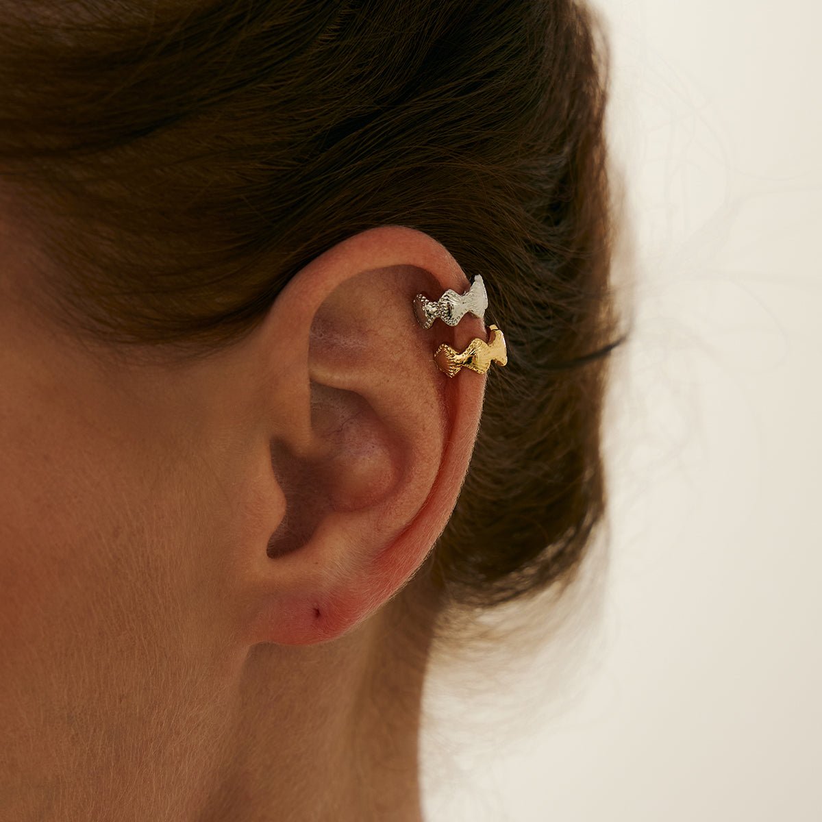 Boho Gold Silver Tone Shell Ear Cuff Earring - ArtGalleryZen