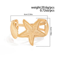 Thumbnail for Boho Gold Silver Tone Shell Starfish Hollow Bangle Bracelet - ArtGalleryZen