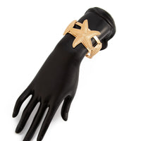 Thumbnail for Boho Gold Silver Tone Shell Starfish Hollow Bangle Bracelet - ArtGalleryZen