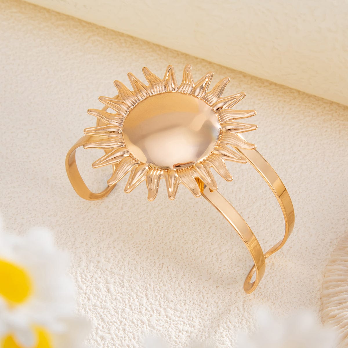 Boho Gold Silver Tone Sun Arm Cuff - ArtGalleryZen