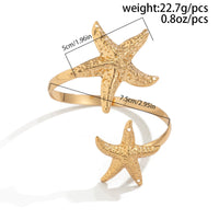 Thumbnail for Boho Gold Silver Tone Textured Starfish Arm Cuff