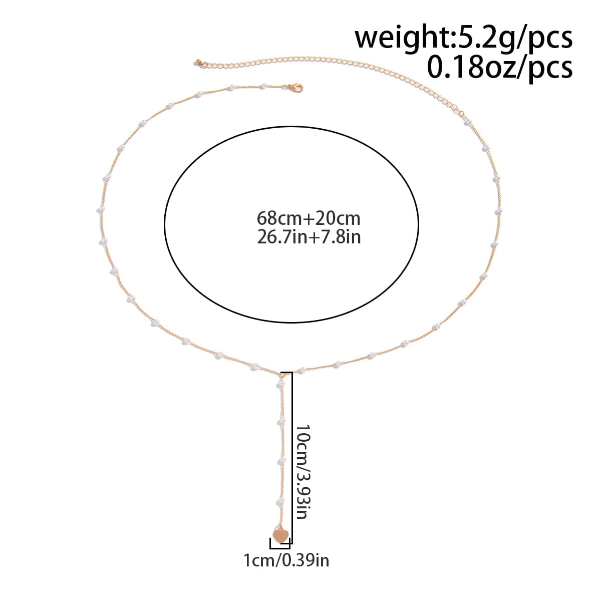 Boho Heart Charm Pearl Waist Chain - ArtGalleryZen