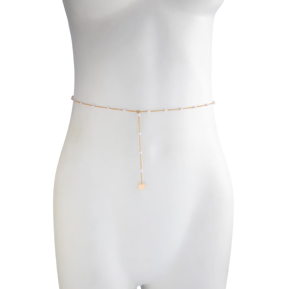 Boho Heart Charm Pearl Waist Chain - ArtGalleryZen