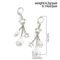 Thumbnail for Boho Hollow Star Pearl Tassel Earrings - ArtGalleryZen