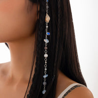 Thumbnail for Boho Irregular Crystal Stone Conch Pearl Chain Hair Braids Ring - ArtGalleryZen