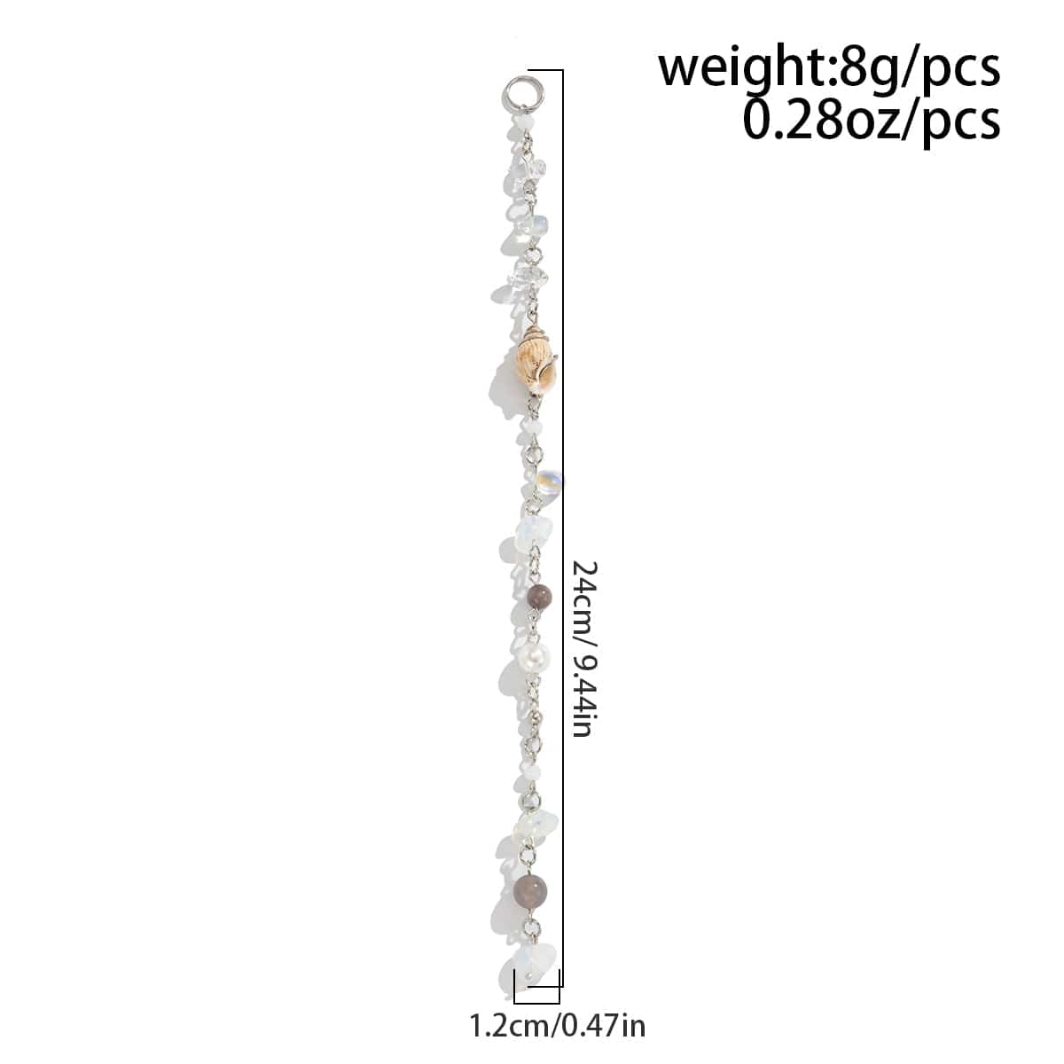 Boho Irregular Crystal Stone Conch Pearl Chain Hair Braids Ring - ArtGalleryZen