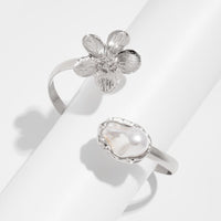 Thumbnail for Boho Irregular Pearl Flower Arm Cuff - ArtGalleryZen