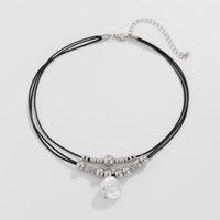 Thumbnail for Boho Irregular Pearl Pendant Wax Cord String Necklace - ArtGalleryZen