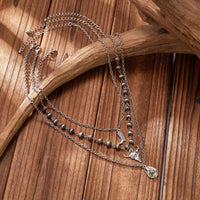 Thumbnail for Boho Layered Bull Boot Cowboy Hat Charm Ball Chain Necklace Set - ArtGalleryZen