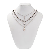 Thumbnail for Boho Layered Bull Boot Cowboy Hat Charm Ball Chain Necklace Set - ArtGalleryZen