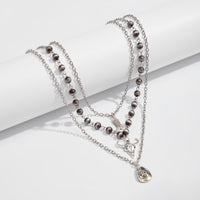 Thumbnail for Boho Layered Bull Boot Cowboy Hat Charm Ball Chain Necklace Set - ArtGalleryZen