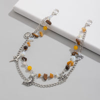 Thumbnail for Boho Layered Butterfly Sun Moon Star Charm Turquoise Stone Bag Chain - ArtGalleryZen