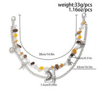 Thumbnail for Boho Layered Butterfly Sun Moon Star Charm Turquoise Stone Bag Chain - ArtGalleryZen