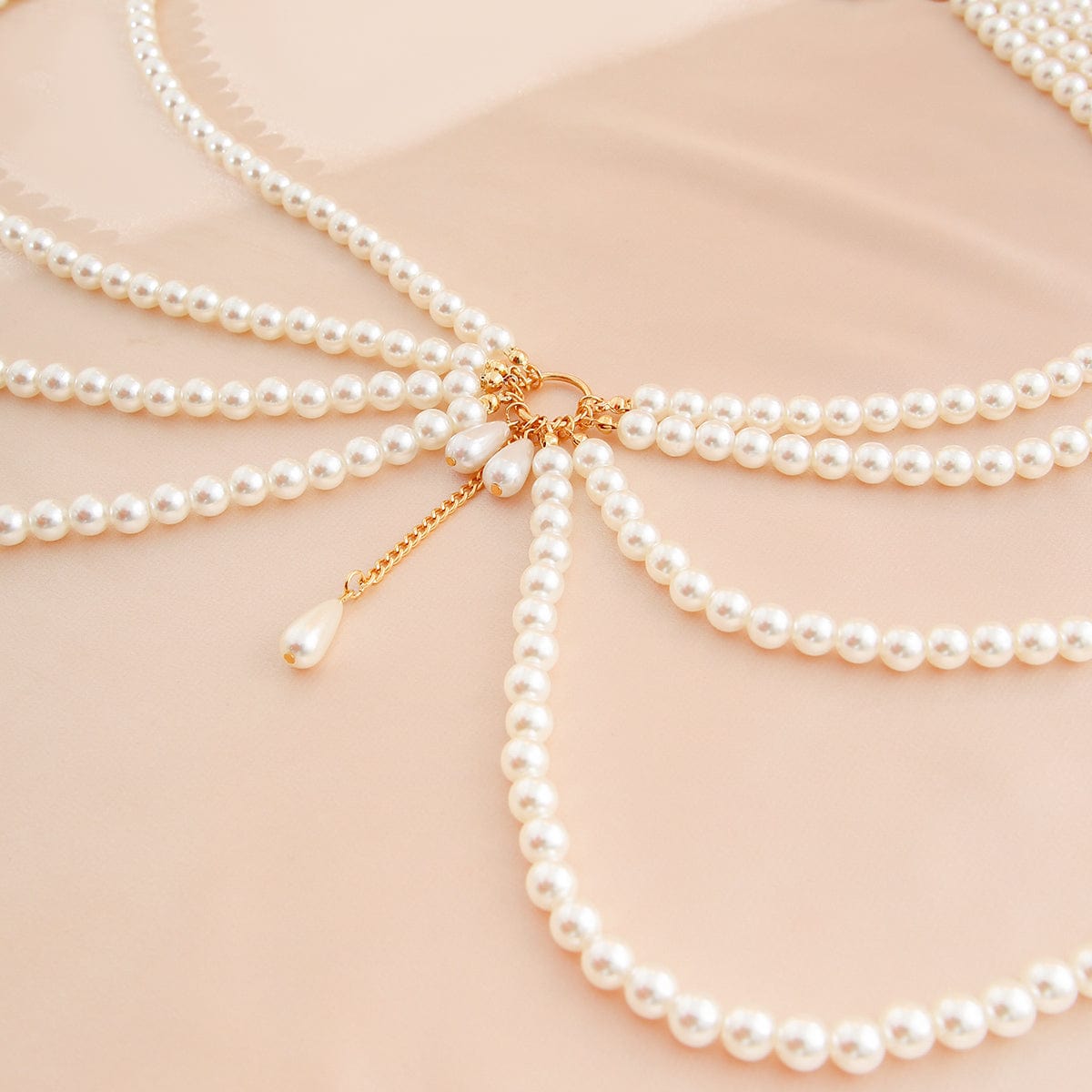 Boho Layered Chunky Pearl Waist Chain - ArtGalleryZen