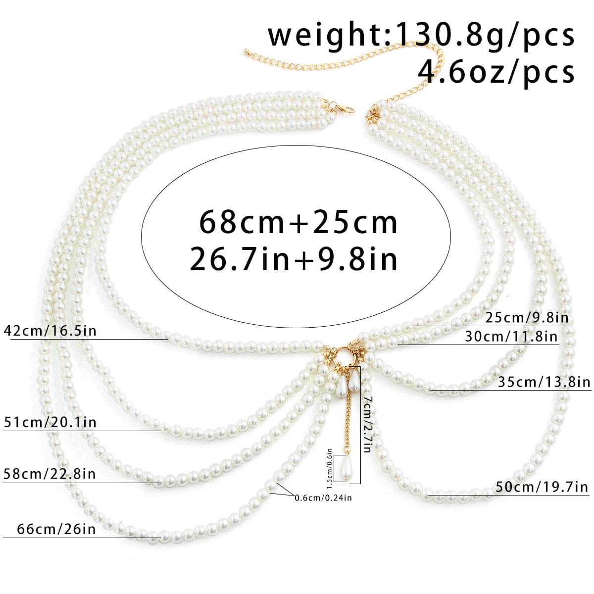 Boho Layered Chunky Pearl Waist Chain - ArtGalleryZen