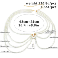 Thumbnail for Boho Layered Chunky Pearl Waist Chain - ArtGalleryZen