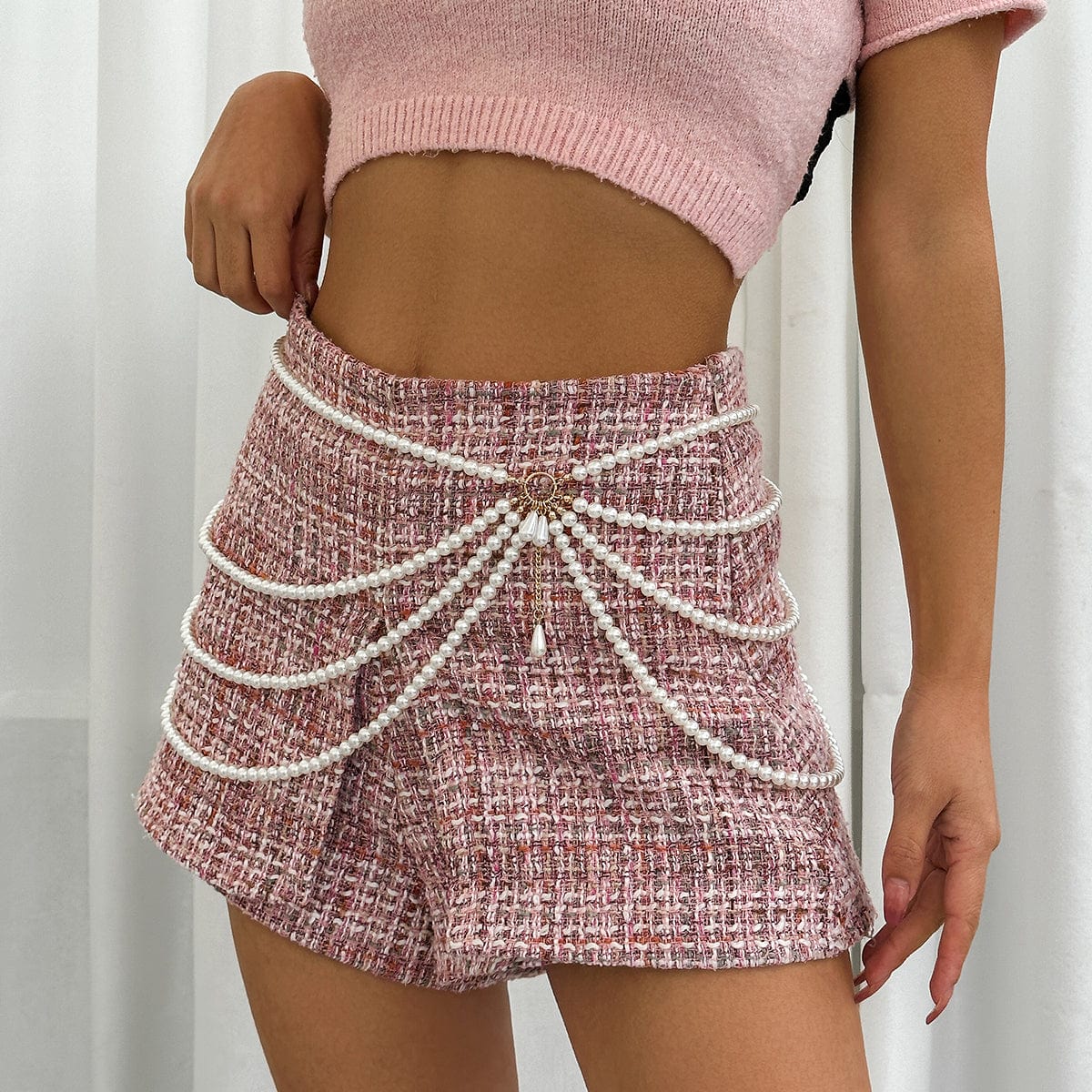 Boho Layered Chunky Pearl Waist Chain - ArtGalleryZen