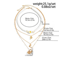 Thumbnail for Boho Layered Coconut Tree Dolphin Shell Flower Pendant Polymer Clay Necklace Set - ArtGalleryZen