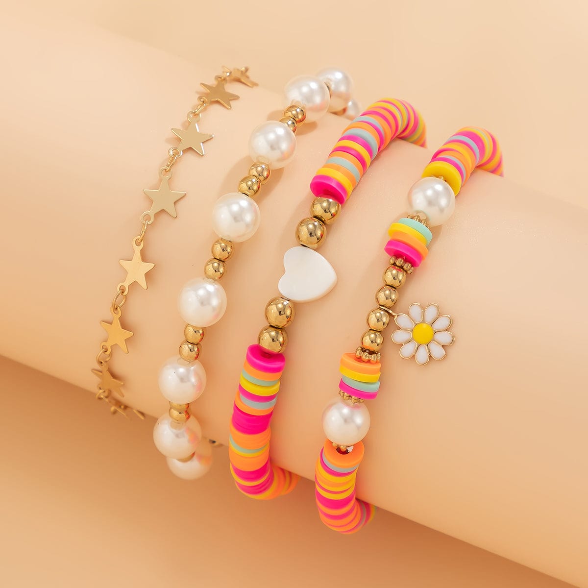 Layered Separable Colorful Boho Summer Bracelets Set for Women Trendy  Imitation Pearl Beads Hand Chain 2023 Fashion Jewelry Gift
