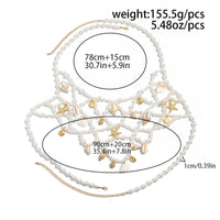 Thumbnail for Boho Layered Conch Starfish Pendant Pearl Waist Chain Body Chain Bra - ArtGalleryZen