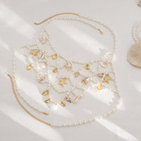 Thumbnail for Boho Layered Conch Starfish Pendant Pearl Waist Chain Body Chain Bra