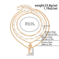 Thumbnail for Boho Layered Flower Boot Pendant Pearl Chain Necklace Set - ArtGalleryZen