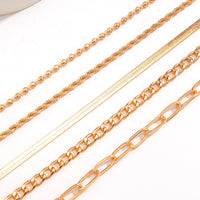 Thumbnail for Boho Layered Gold Plated Cable Chain Stackable Anklet Set - ArtGalleryZen