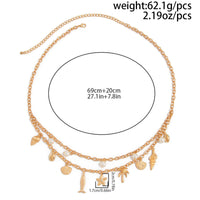 Thumbnail for Boho Layered Goldfish Coconut Tree Starfish Tassel Waist Chain - ArtGalleryZen
