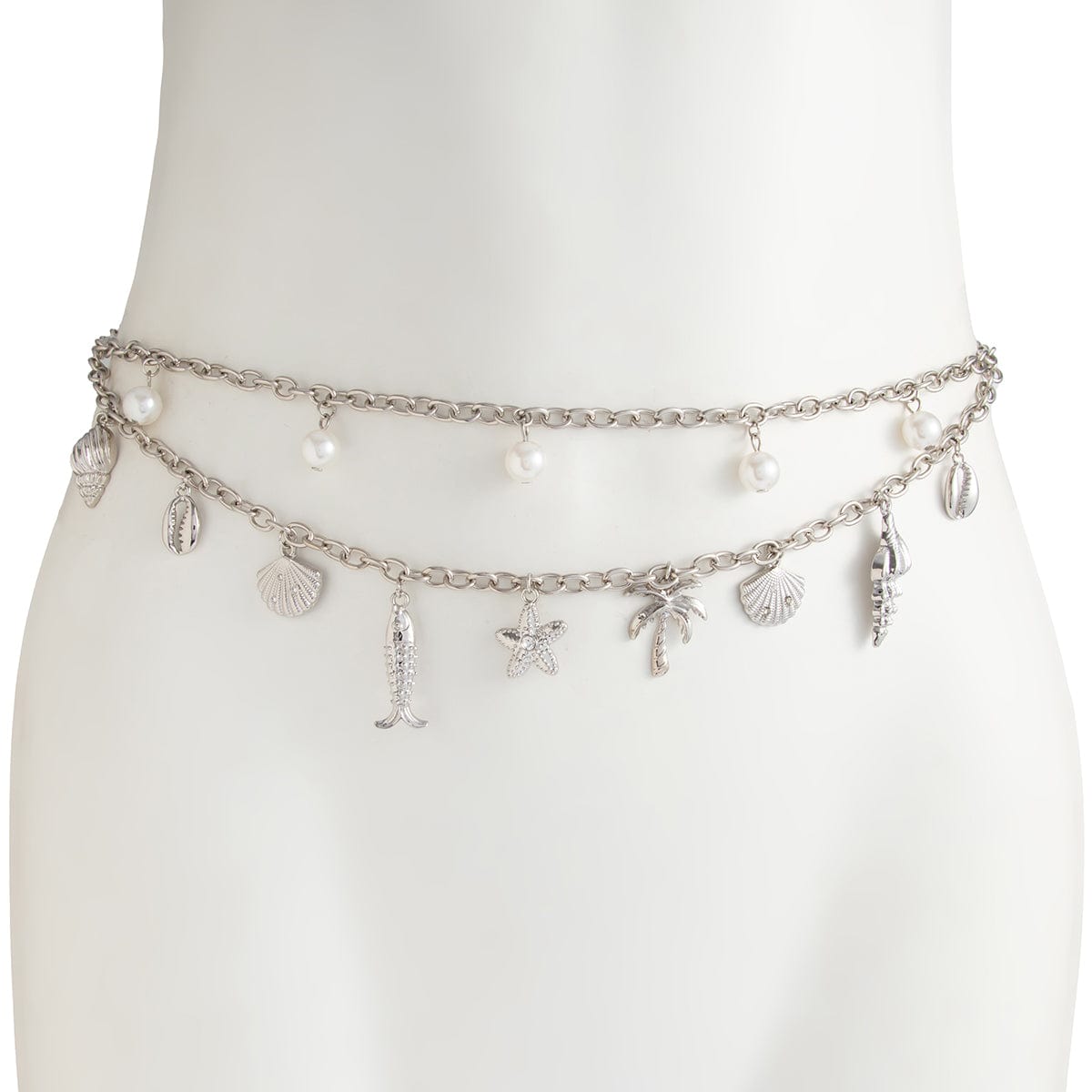 Boho Layered Goldfish Coconut Tree Starfish Tassel Waist Chain - ArtGalleryZen