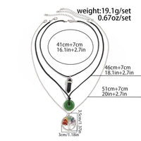 Thumbnail for Boho Layered Healing Crystal Family Tree Pendant Wax Cord Necklace Set - ArtGalleryZen