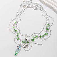 Thumbnail for Boho Layered Healing Crystal Sun Moon Pendant Turquoise Stone Necklace Set - ArtGalleryZen