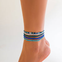 Thumbnail for Boho Layered Ocean Style Crystal Beaded Stackable Anklet Set