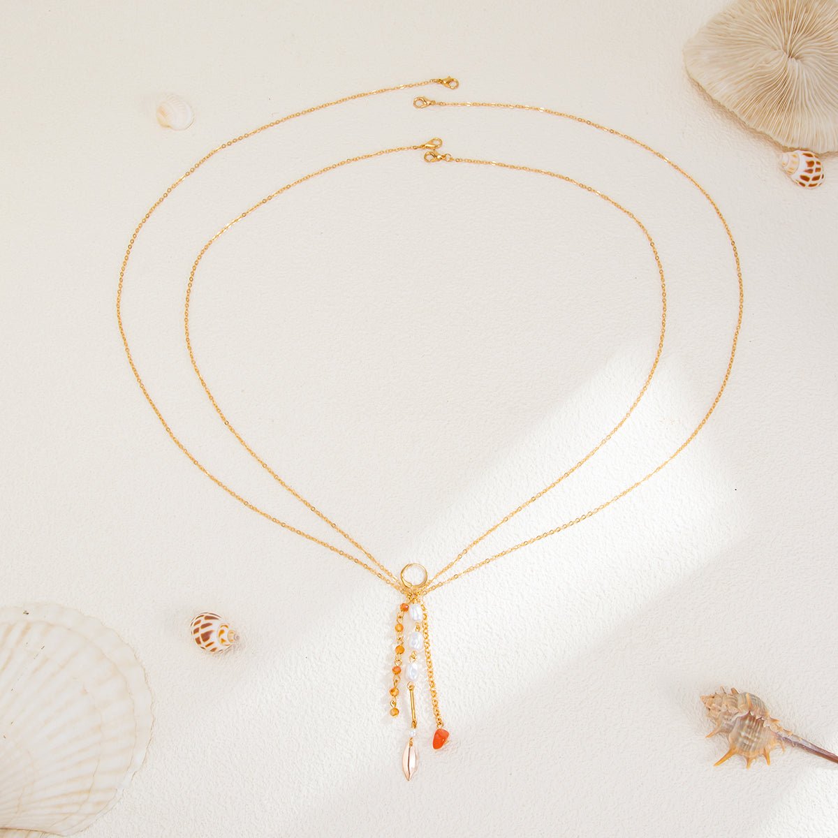 Boho Layered Pearl Crystal Stone Tassel Bikini Body Chain - ArtGalleryZen