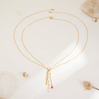 Thumbnail for Boho Layered Pearl Crystal Stone Tassel Bikini Body Chain - ArtGalleryZen