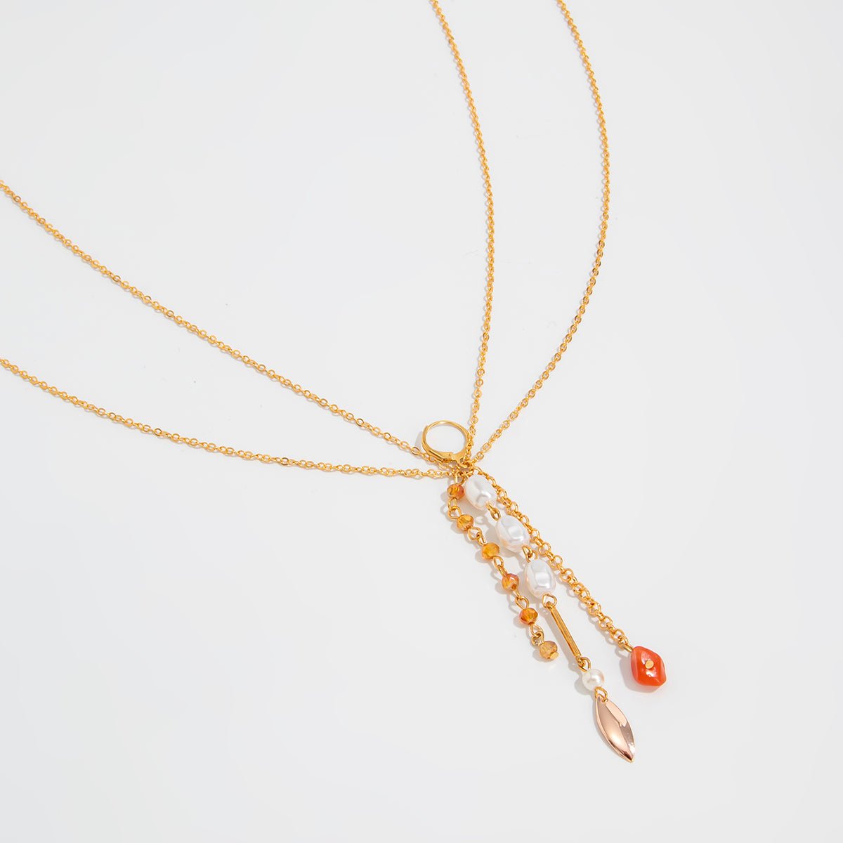 Boho Layered Pearl Crystal Stone Tassel Bikini Body Chain - ArtGalleryZen