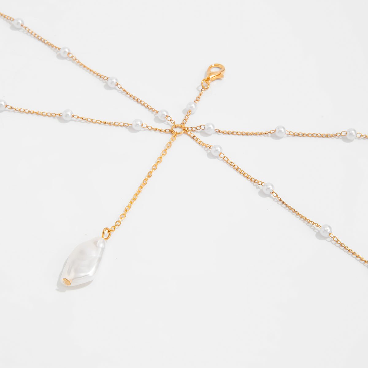 Boho Layered Pearl Pendant Bikini Body Chain - ArtGalleryZen