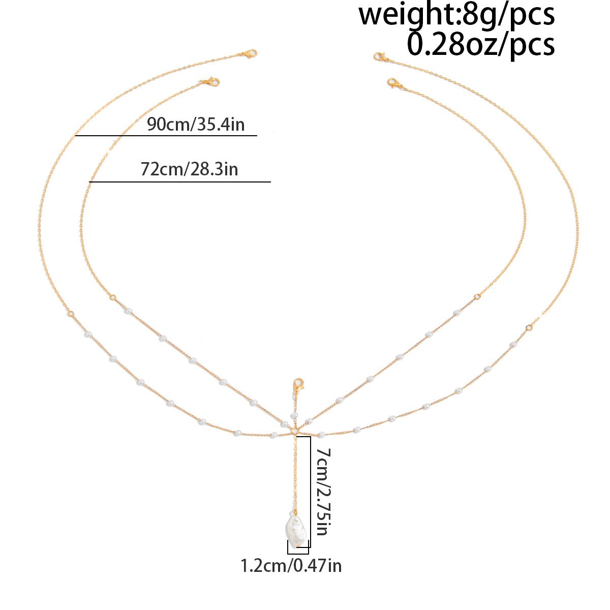 Boho Layered Pearl Pendant Bikini Body Chain - ArtGalleryZen