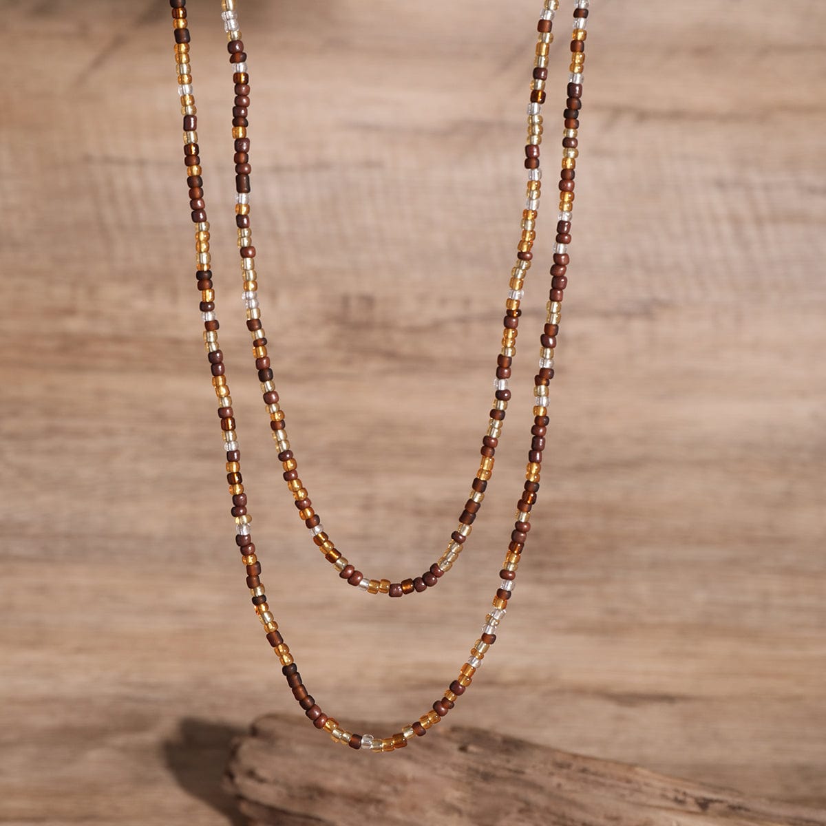 Boho Layered Seed Bead Necklace Set - ArtGalleryZen