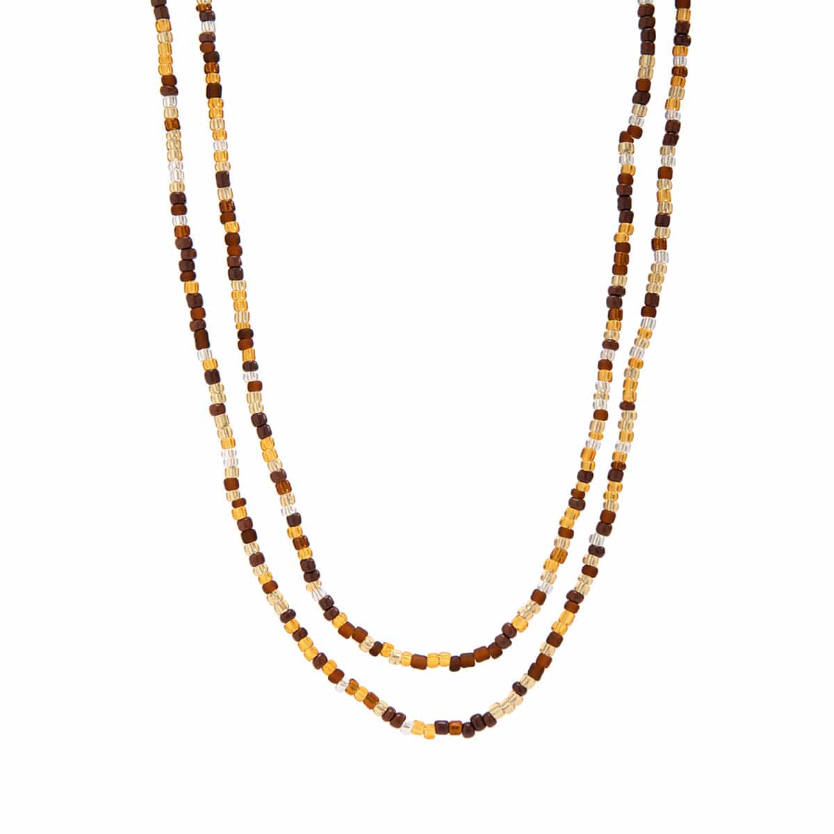 Boho Layered Seed Bead Necklace Set - ArtGalleryZen